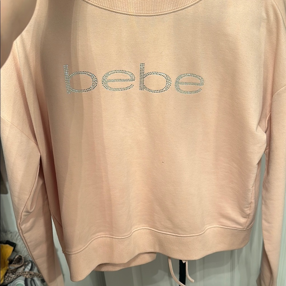 Bebe Light Pink Crew Neck Sweater